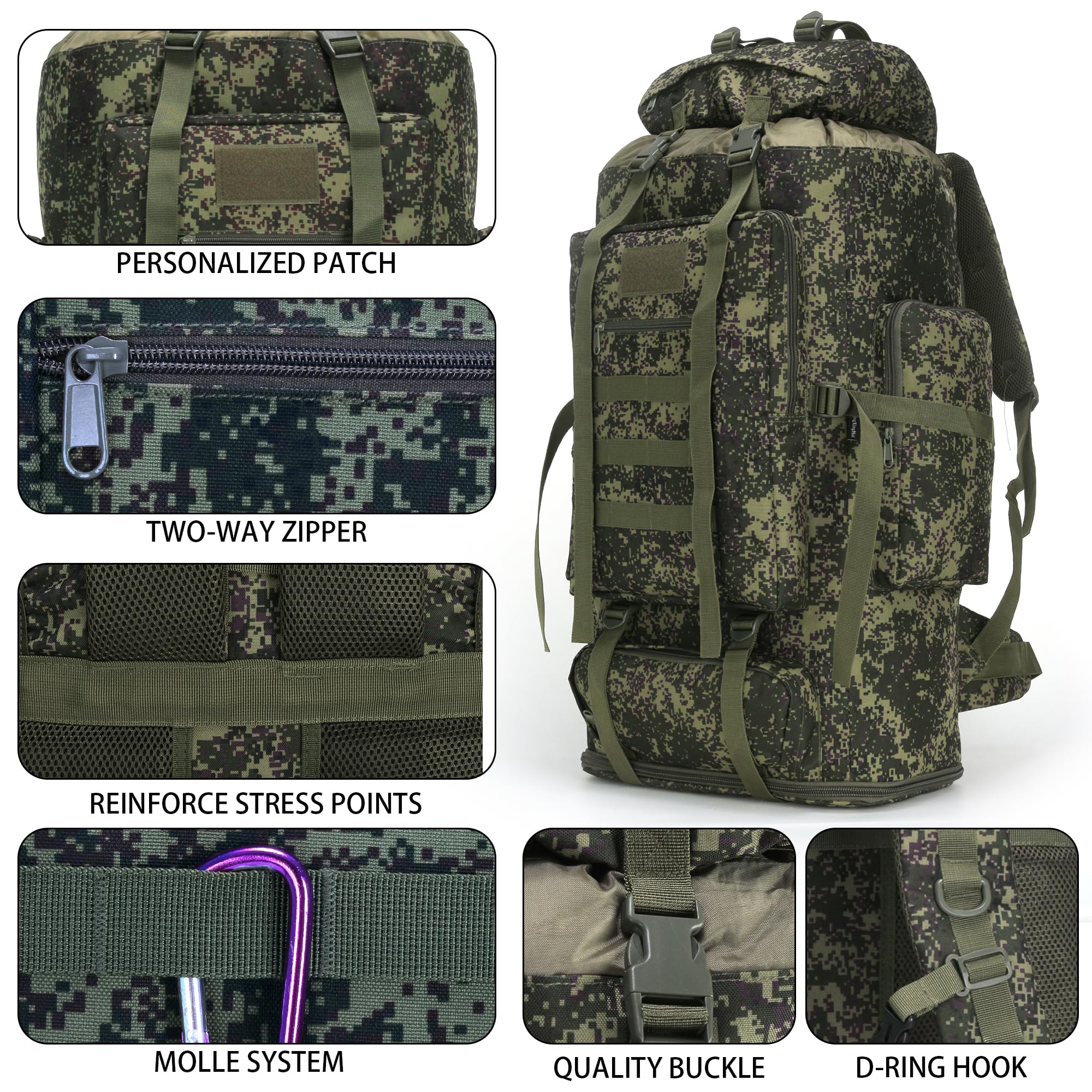 W WINTMING breathable shoulder straps reduce shoulder strain on long treks.