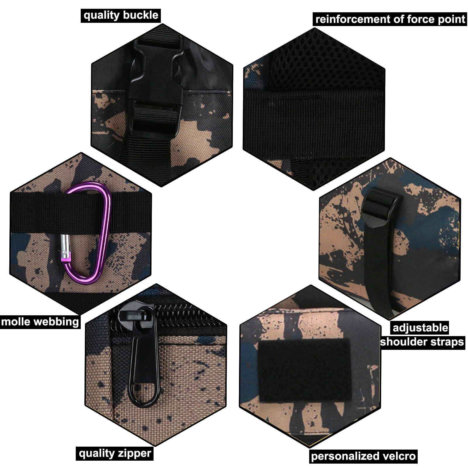 W WINTMING hiking backpack thickened back support promotes ventilation and comfort.