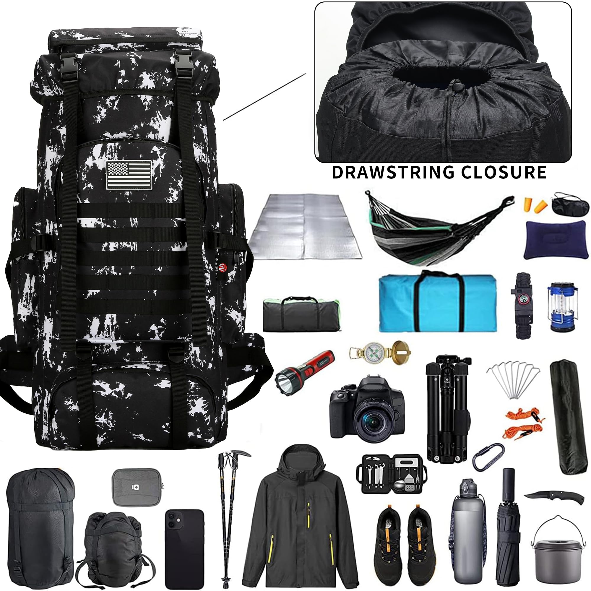 WWINTMING hiking backpack breathable shoulder straps reduce fatigue.