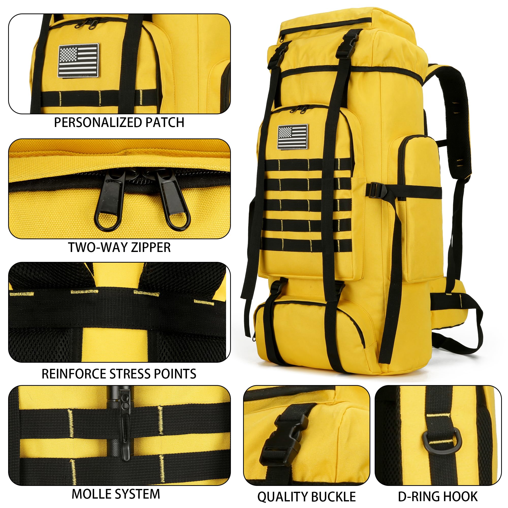 W WINTMING hiking backpack 27.5x15.75x8 inches weighs 2.86 lb