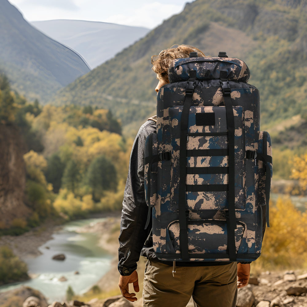 W WINTMING hiking backpack dimensions 34x15.75x10 inches fits large gear.