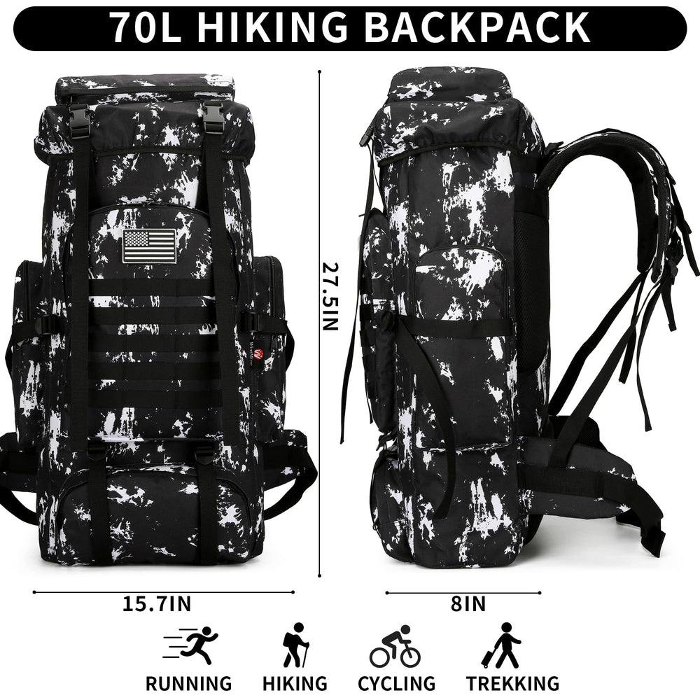 WWINTMING hiking backpack MOLLE system enables modular gear attachment.