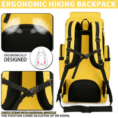W WINTMING hiking backpack breathable shoulder straps reduce strain