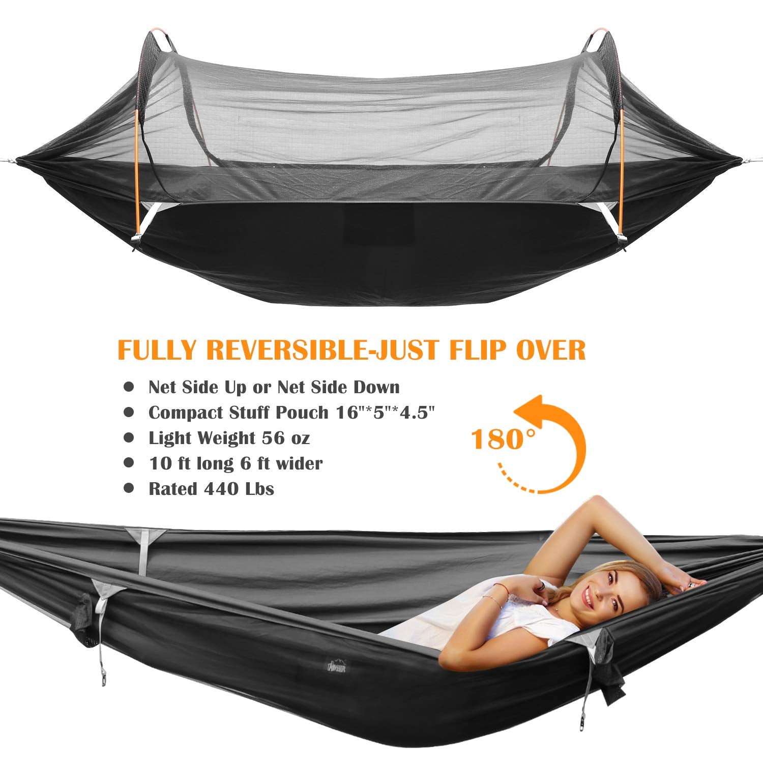 WWINTMING lightweight hammock weighs 3.5 lbs for backpacking.