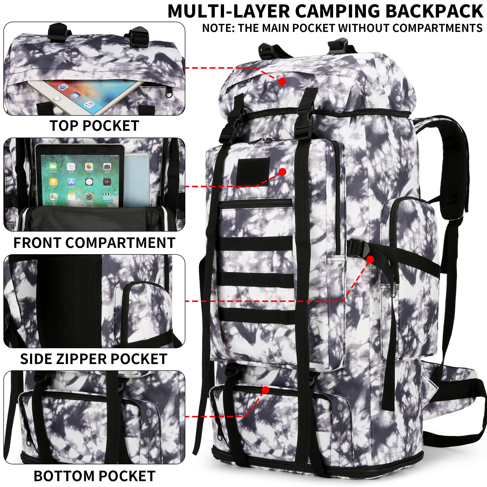 WWINTMING side pockets provide organized space for water bottle and tools.