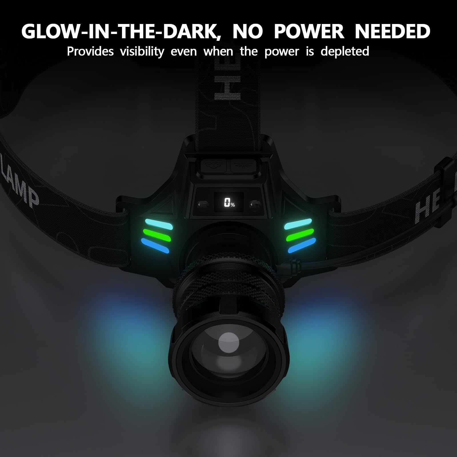 WWOAA headlamp fits safety helmets for secure nighttime work.