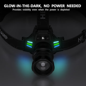 WWOAA headlamp fits safety helmets for secure nighttime work.