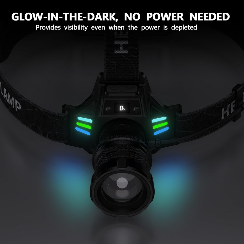 WWOAA headlamp fits safety helmets for secure nighttime work.