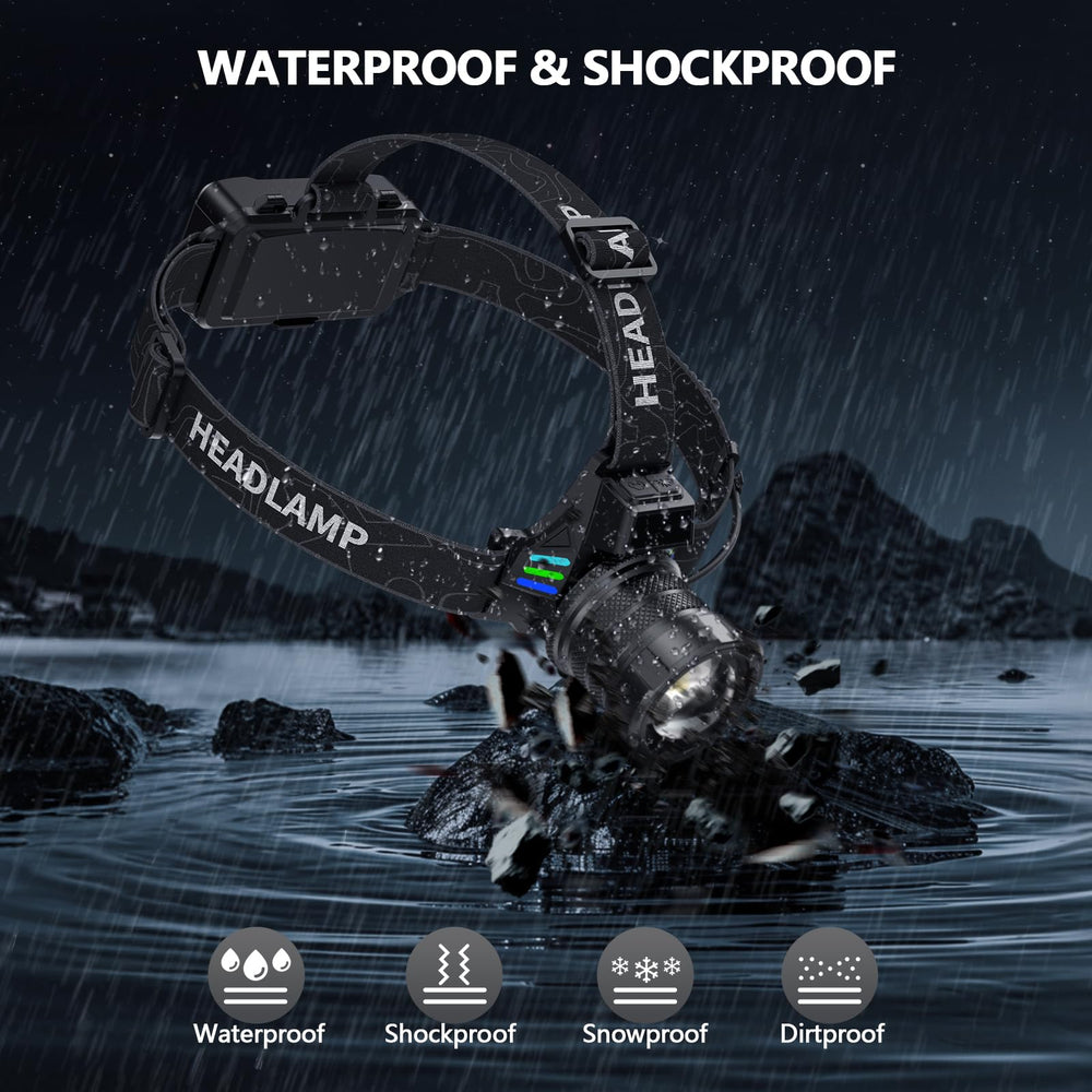 WWOAA headlamp supports camping, hiking, fishing, and emergencies.