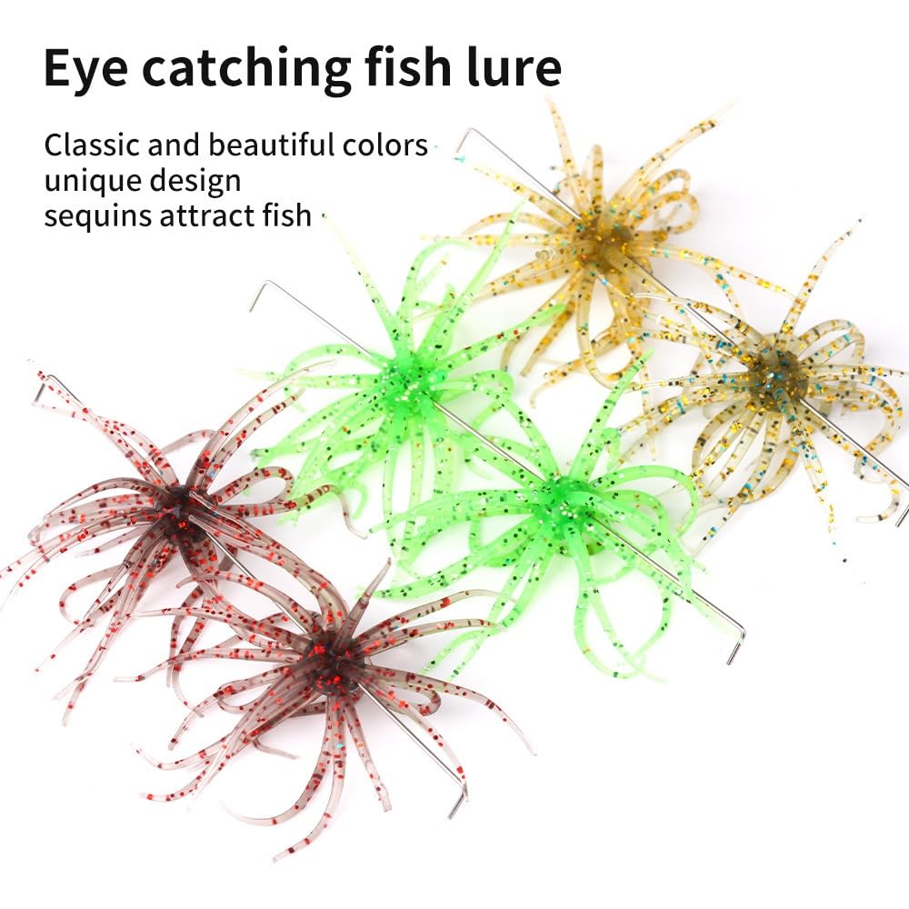 Wxbimksza sea urchin lure glitter-scale brown increases underwater visibility.
