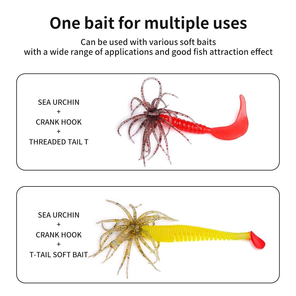 Wxbimksza sea urchin lure glitter-scale gold enhances light flash on sunny days.