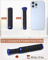 Lightweight aluminum alloy knot tying tool with non-slip handle