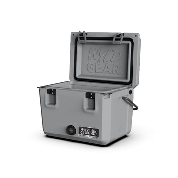 Wyld Gear 25qt Freedom cooler with rotomolded shell for rugged outdoor use.