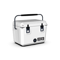 Wyld Gear 25qt Freedom Series cooler side grip demonstrating easy transport to boat or campsite.