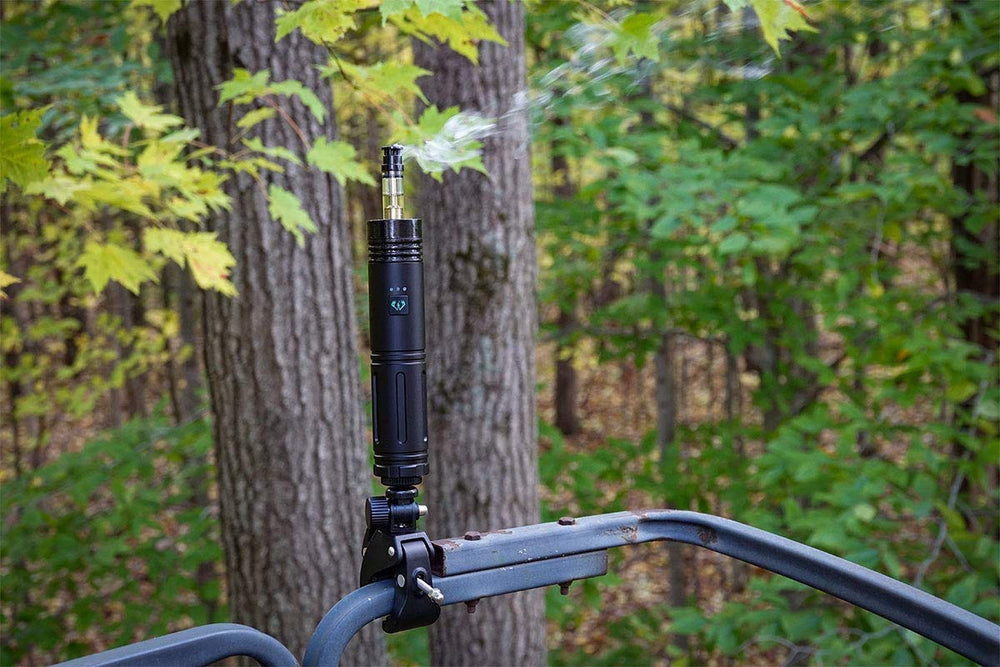 Wyndscent hunting scene shows deer approach using scent lure responsibly