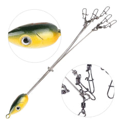 Wytino lures rigged to resemble a small school of fish.