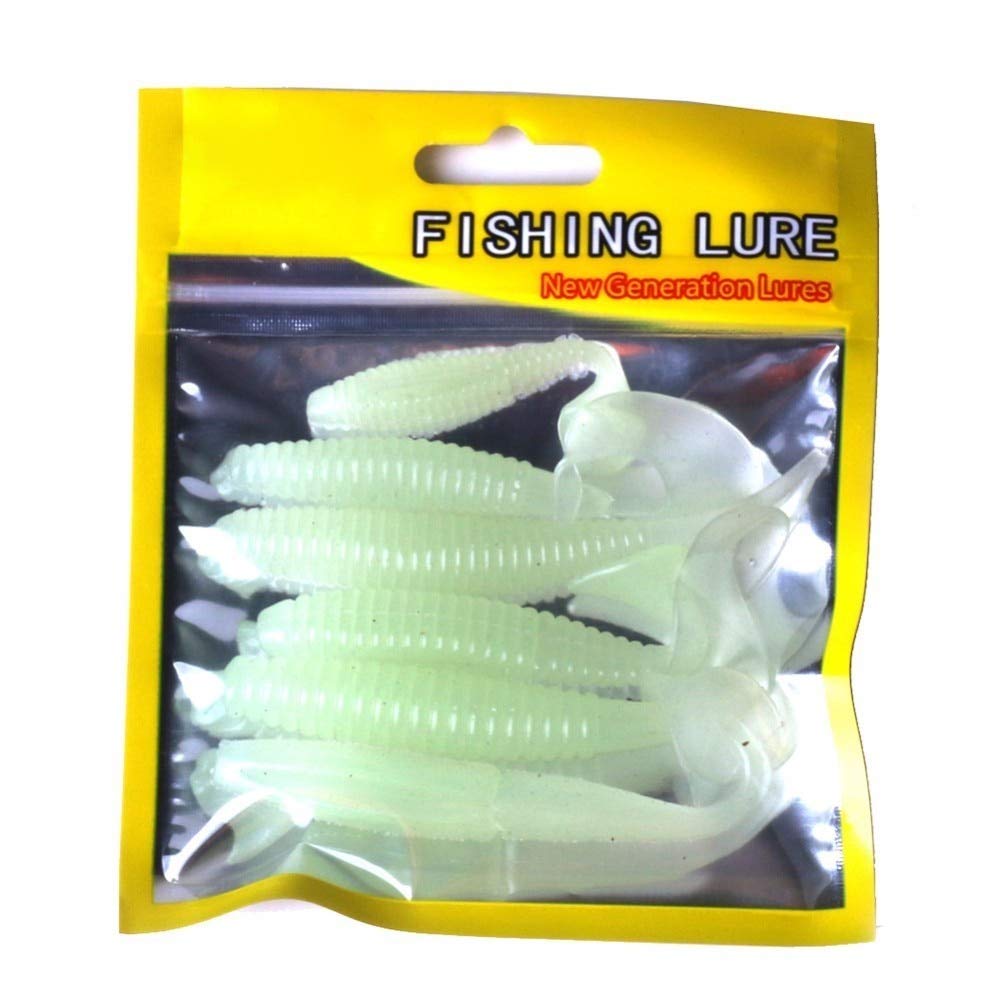 WYZBEN glow in dark paddle tail lure - side view