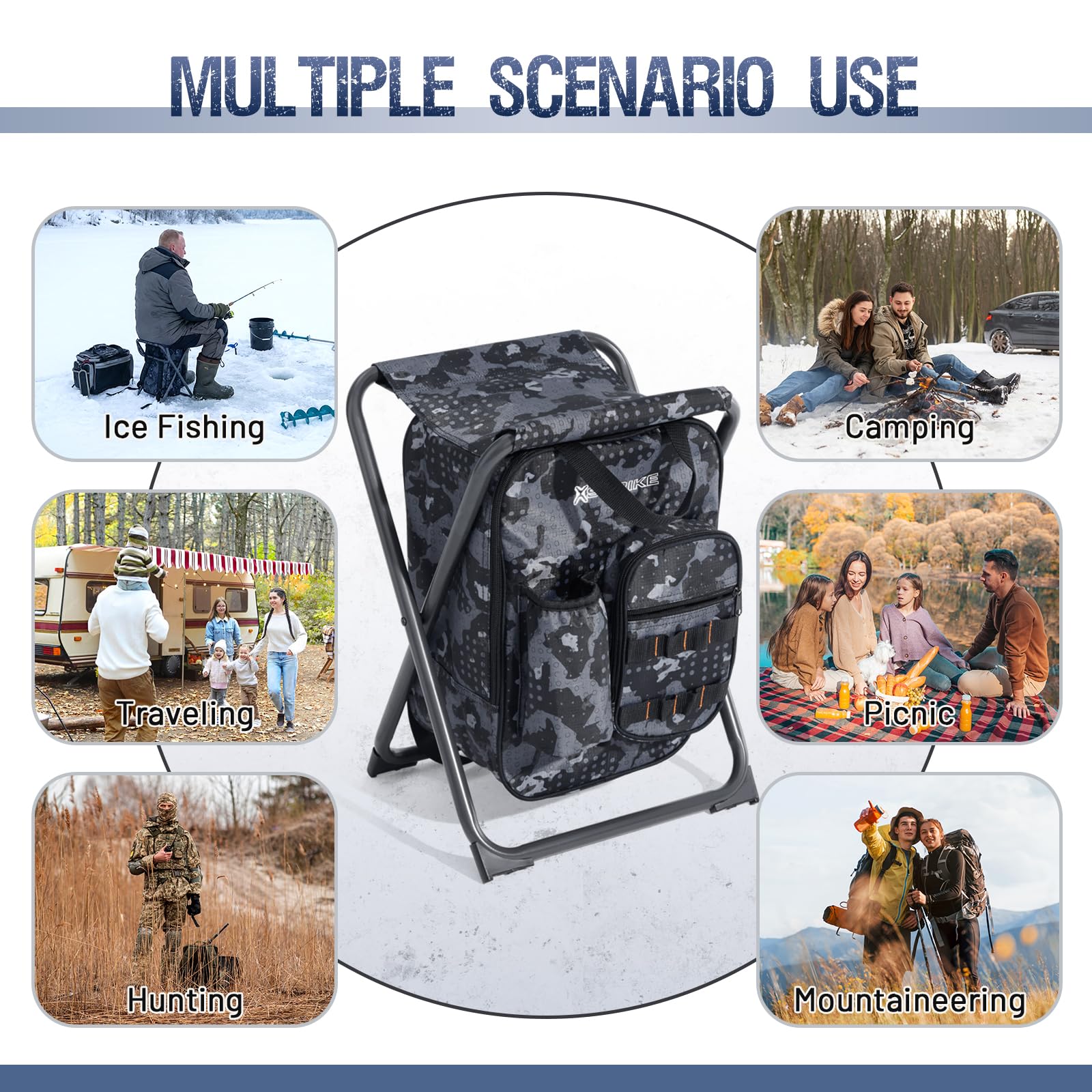 X Strike outdoors-ready chair suitable for camping and hunting trips.