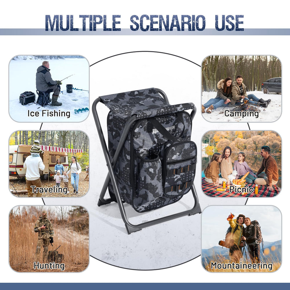 X Strike outdoors-ready chair suitable for camping and hunting trips.