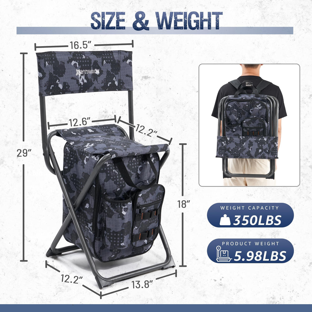 X Strike cooler bag exterior with cup holder, keeps beverages handy during fishing.