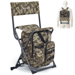 X Strike fishing chair with backpack cooler offers compact all-in-one seating outdoors.