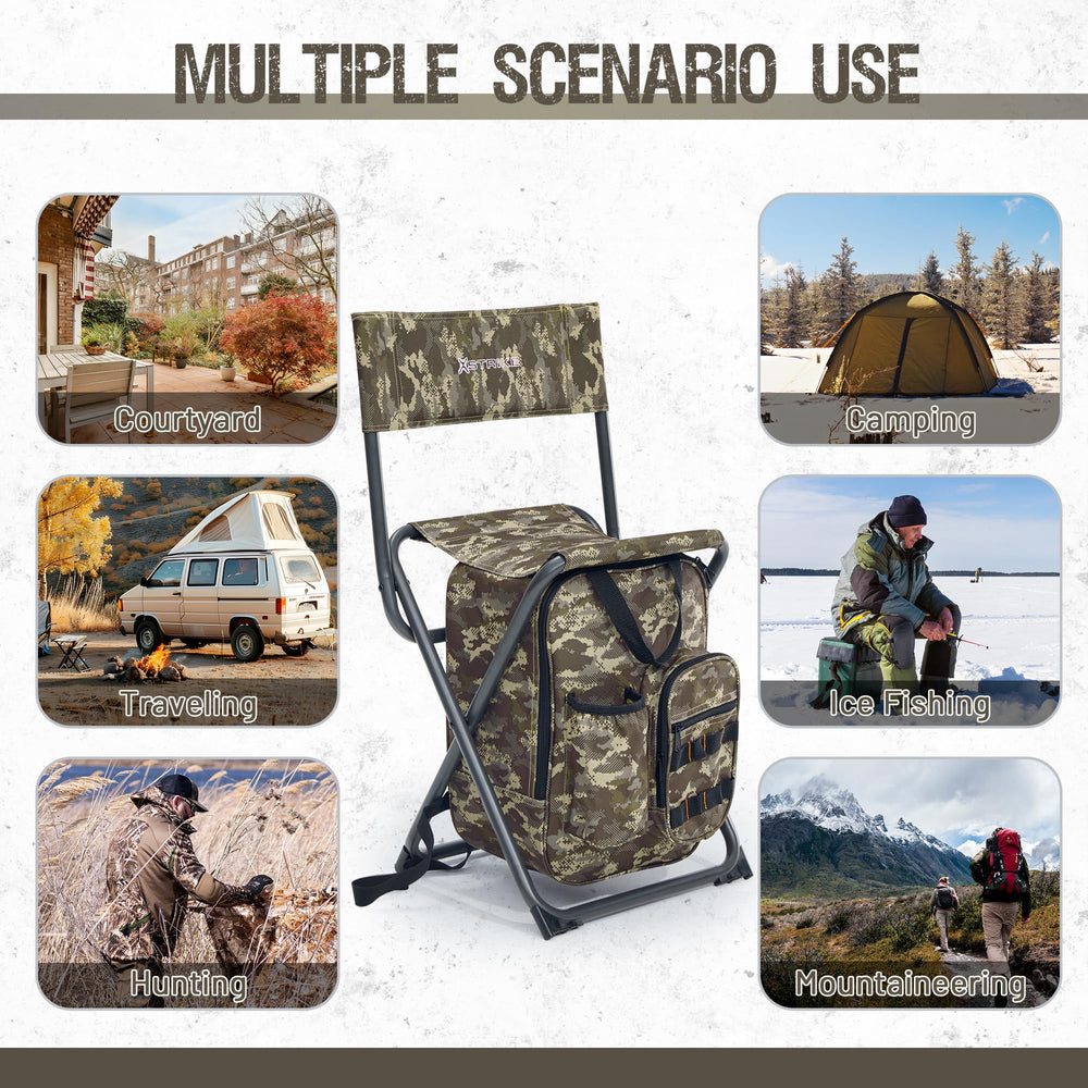 X Strike chair ready for fishing, camping, hiking, and outdoor adventures.
