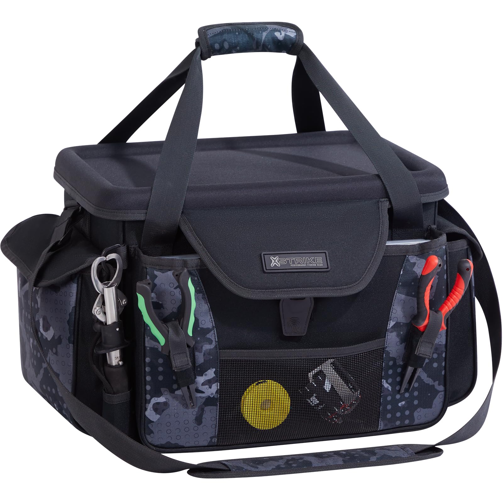 X-Strike fishing tackle bag with EVA top workbench