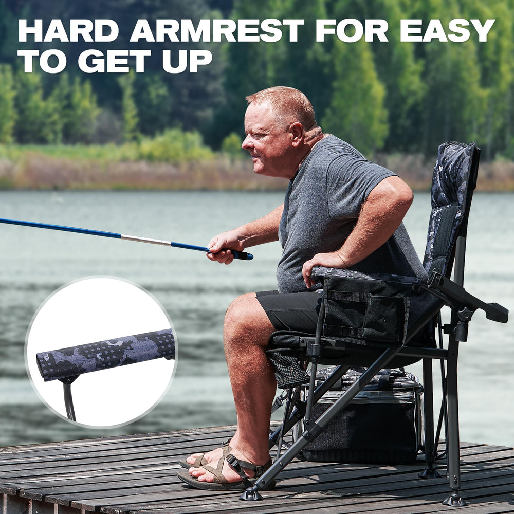 X Strike oversized folding chair side storage bag keeps small tools organized.