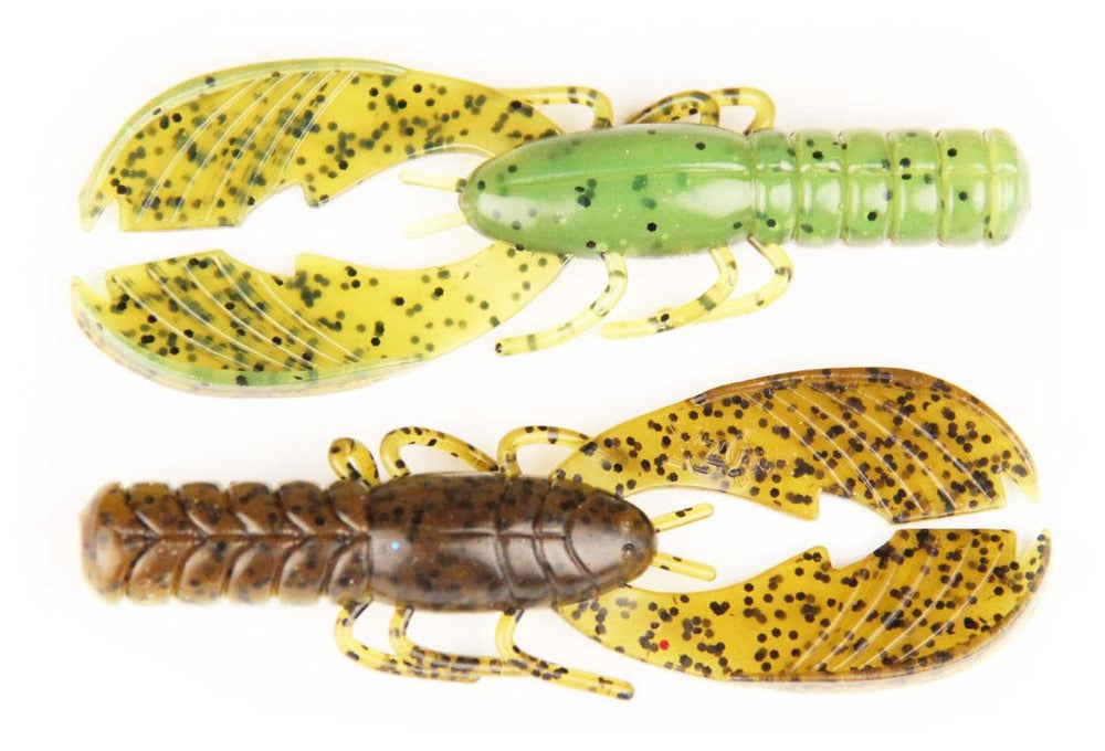 X Zone 10315 Muscle Back Craw action shot highlighting swimming and hopping action for bass
