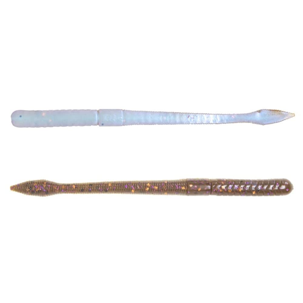 X Zone MB Fat Finesse Worm 6-inch, floating tail-up action for bass presentations.