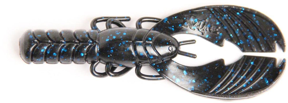 X Zone Muscle Back Craw side view highlights ribbed body and claws for enticing strikes.
