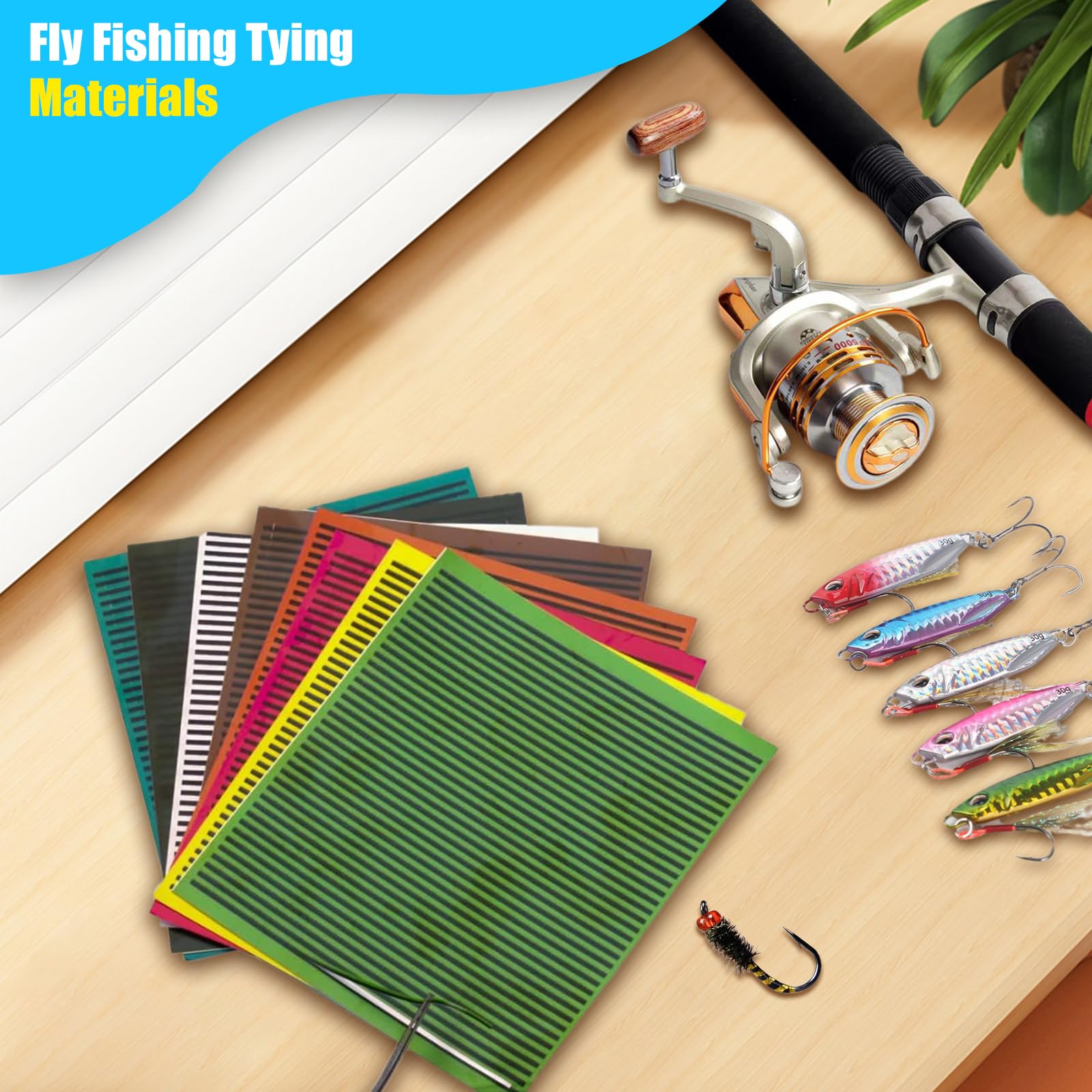 Xanadued synthetic peacock quill sheet for fly tying - image 5