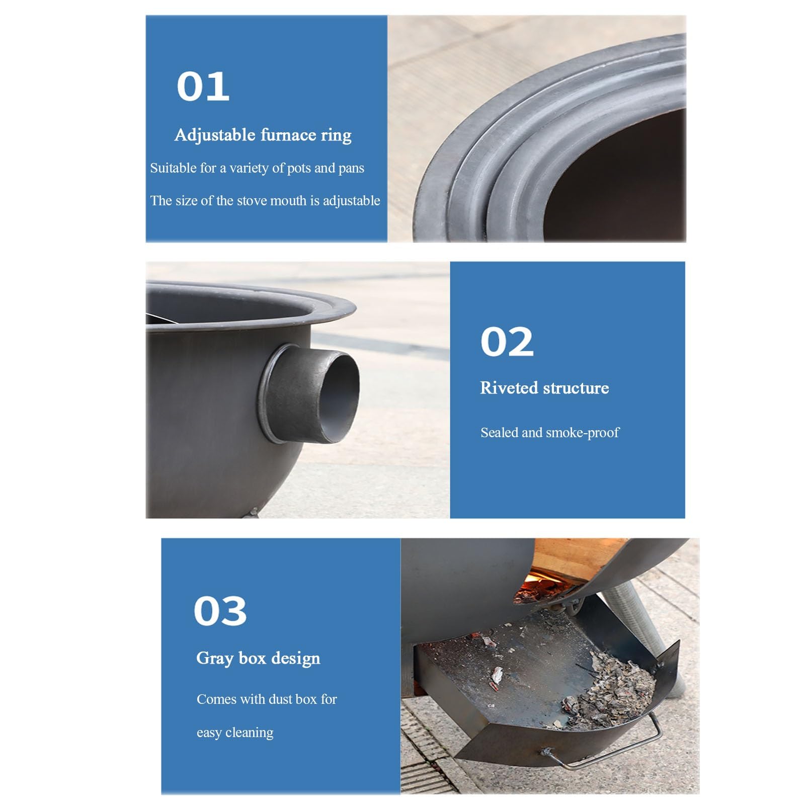 XCHEN iron stove supports multi fuel use including charcoal and wood