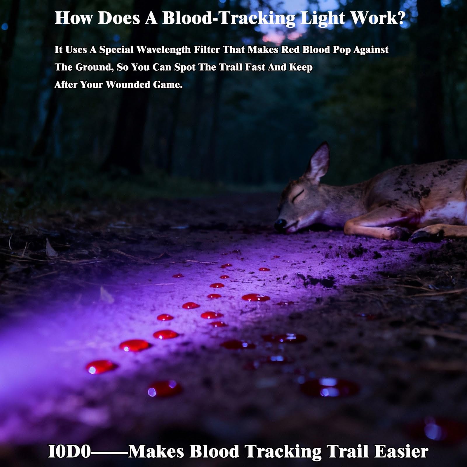 xcvoc Compact and lightweight blood tracking light fits easily in hand or pack.