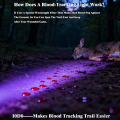 xcvoc Compact and lightweight blood tracking light fits easily in hand or pack.