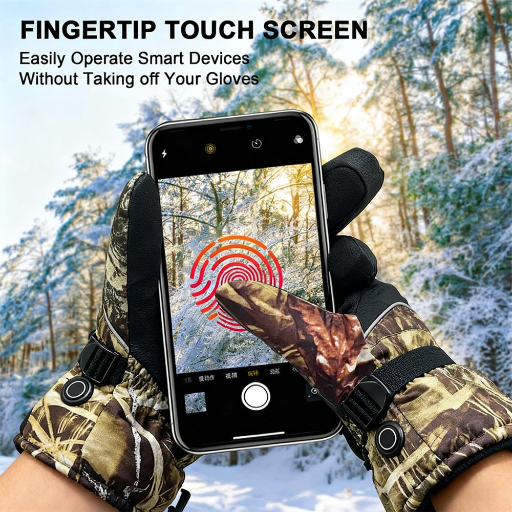 XDFVC heated gloves at riverside fishing scene.