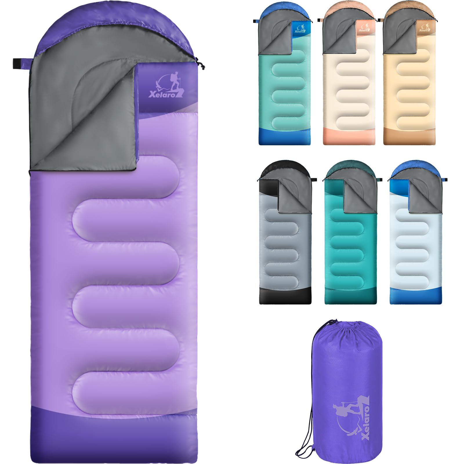 Xelaro sleeping bag 3-season design closeup highlighting warmth and comfort for cool camping nights.