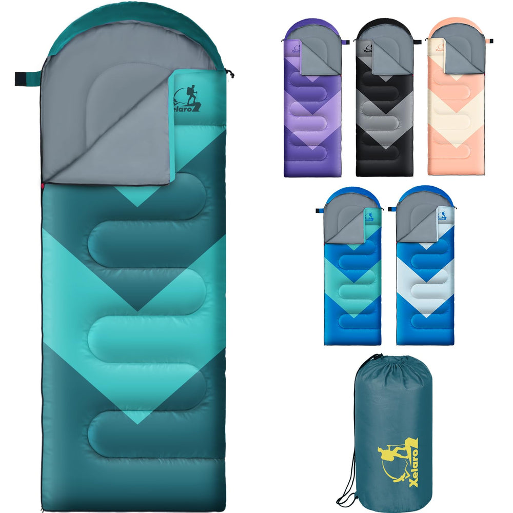 Xelaro Aquamarine sleeping bag with waterproof shell for outdoor warmth and protection.