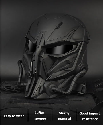 XENIVOU tactical mask TPU lens close-up highlighting thickened, clear protection