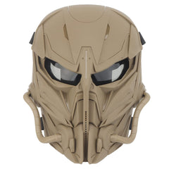XENIVOU Tactical Mask Full Face front view in tan for versatile airsoft use