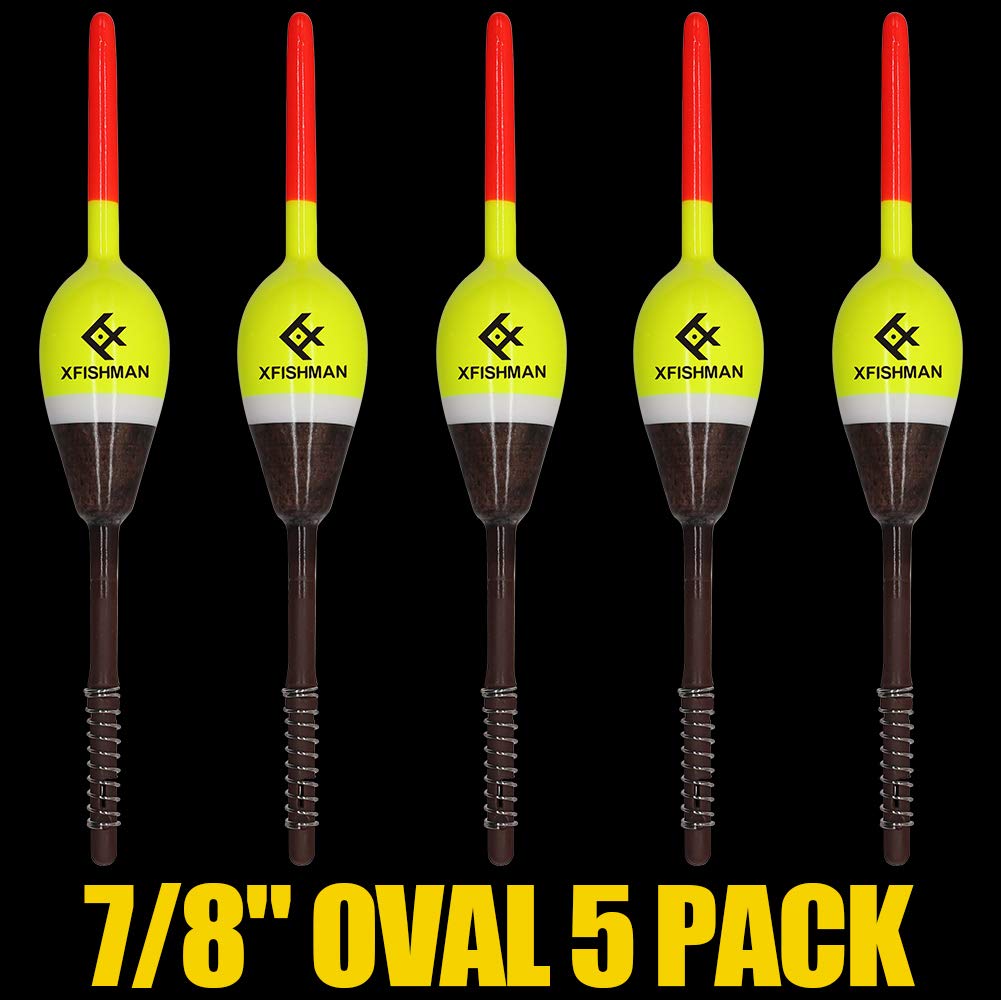 Tackle box view: XFISHMAN balsa floaters 7/8 inch oval 5-pack