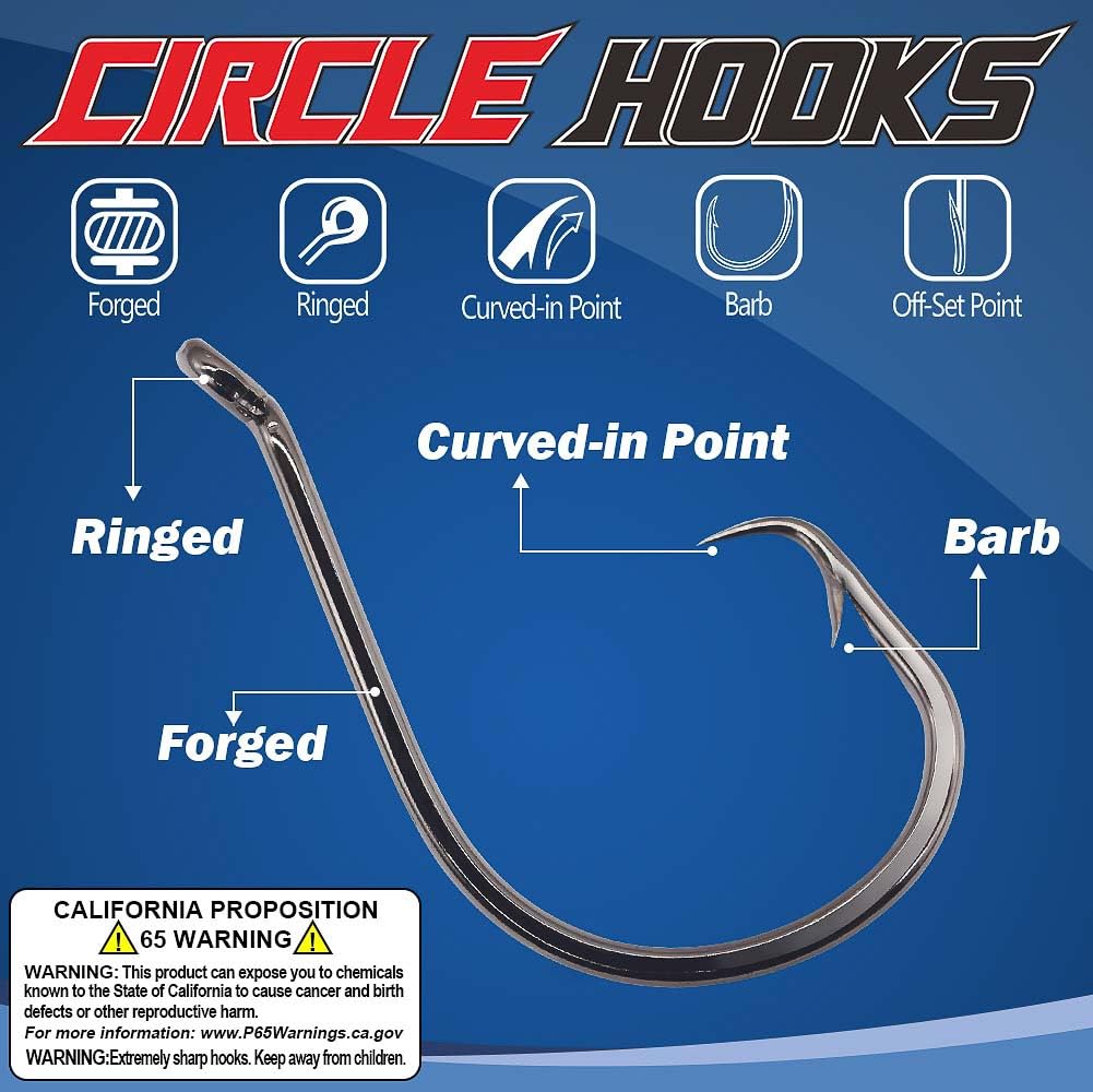 XFISHMAN circle hooks octopus hook 50 pack shot2 forged Nor-Tempered steel close-up