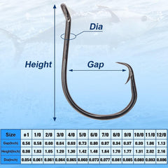 XFISHMAN circle hooks octopus hook 50 pack shot3 reversed point design shown