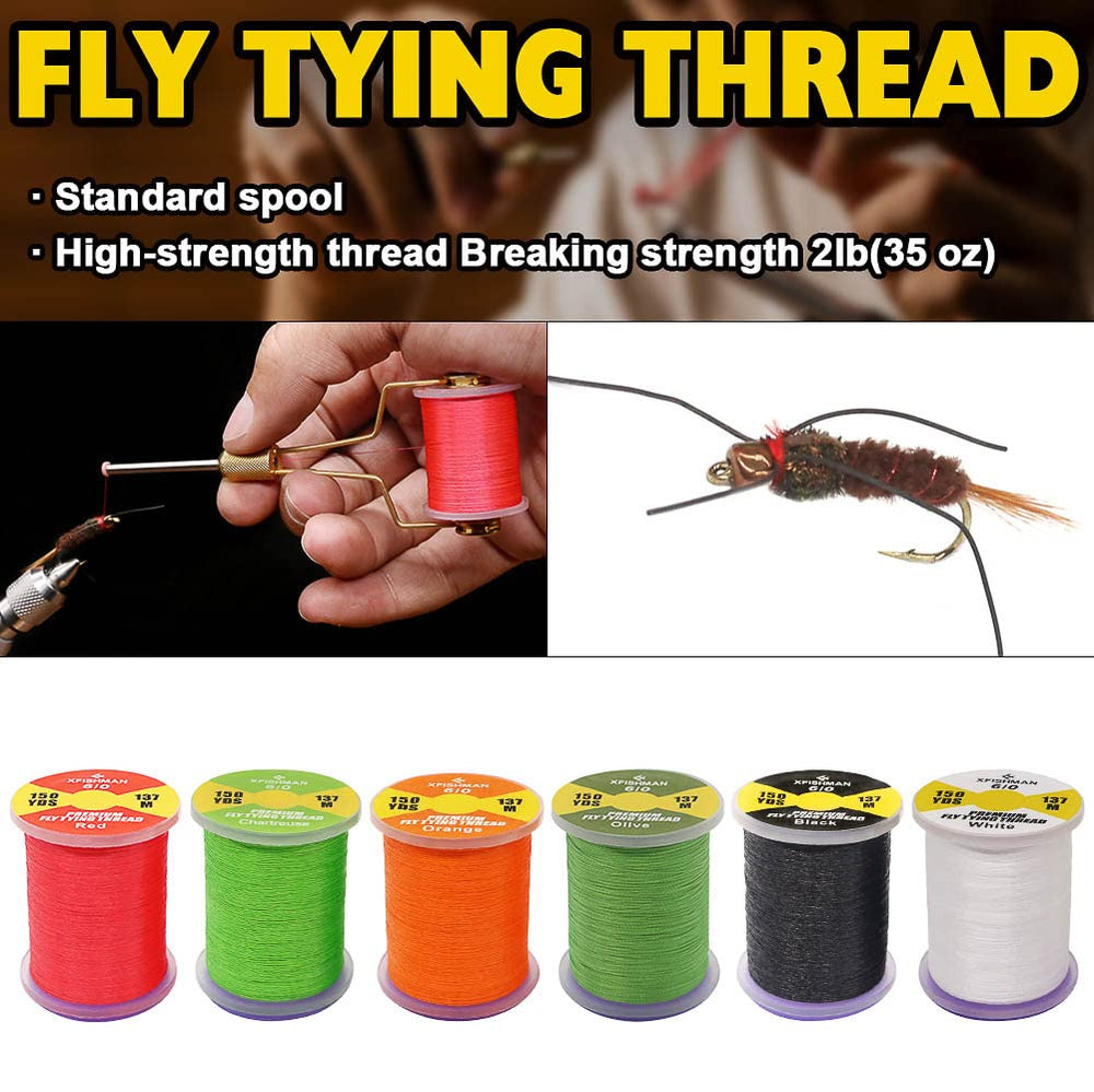 XFISHMAN dubbing and thread display emphasizes core tying materials for stable, neat wraps.