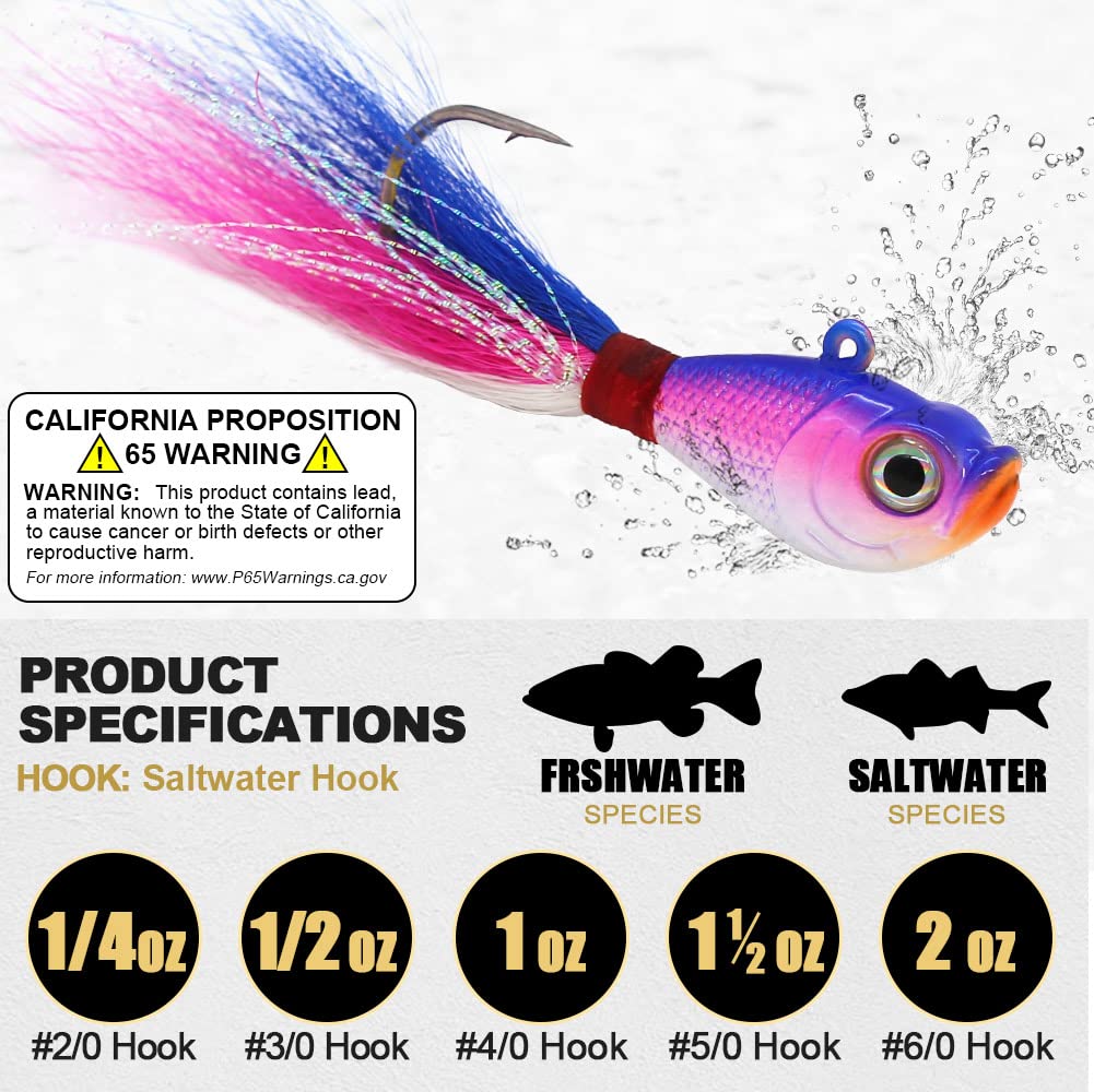 XFISHMAN saltwater hair jigs action shot demonstrates flutter and attraction in surf conditions.