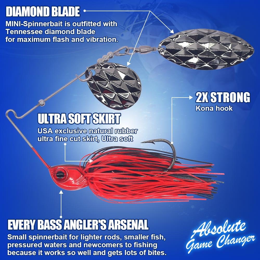 XFISHMAN spinner bait showing dual Colorado blades in action