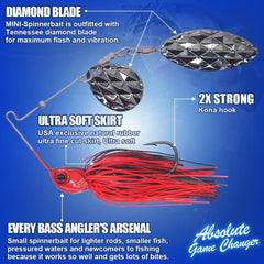 XFISHMAN spinner bait showing dual Colorado blades in action