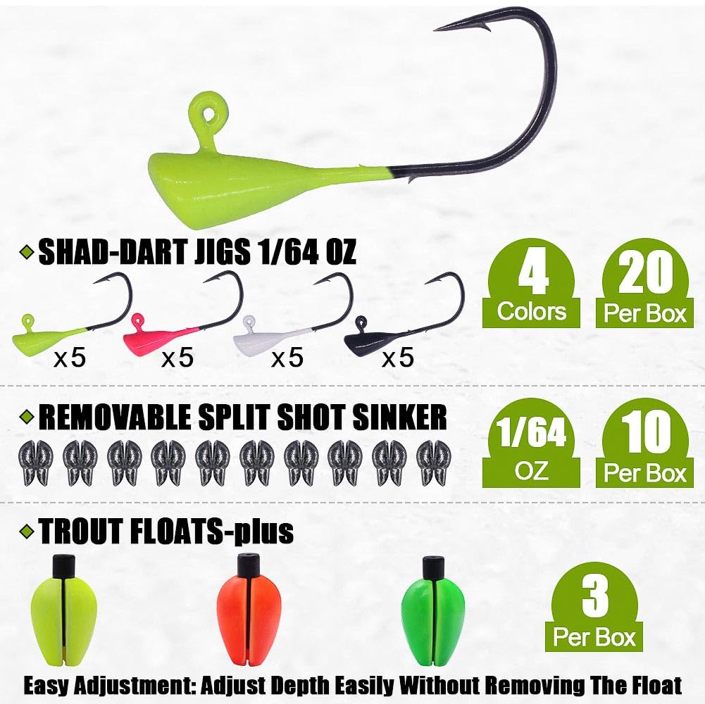 Floats and sinkers included in the kit