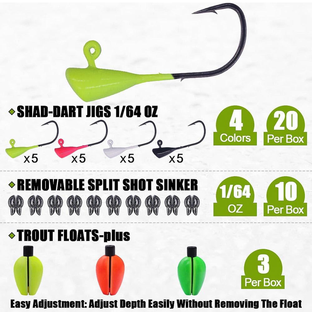 Floats and sinkers included in the kit