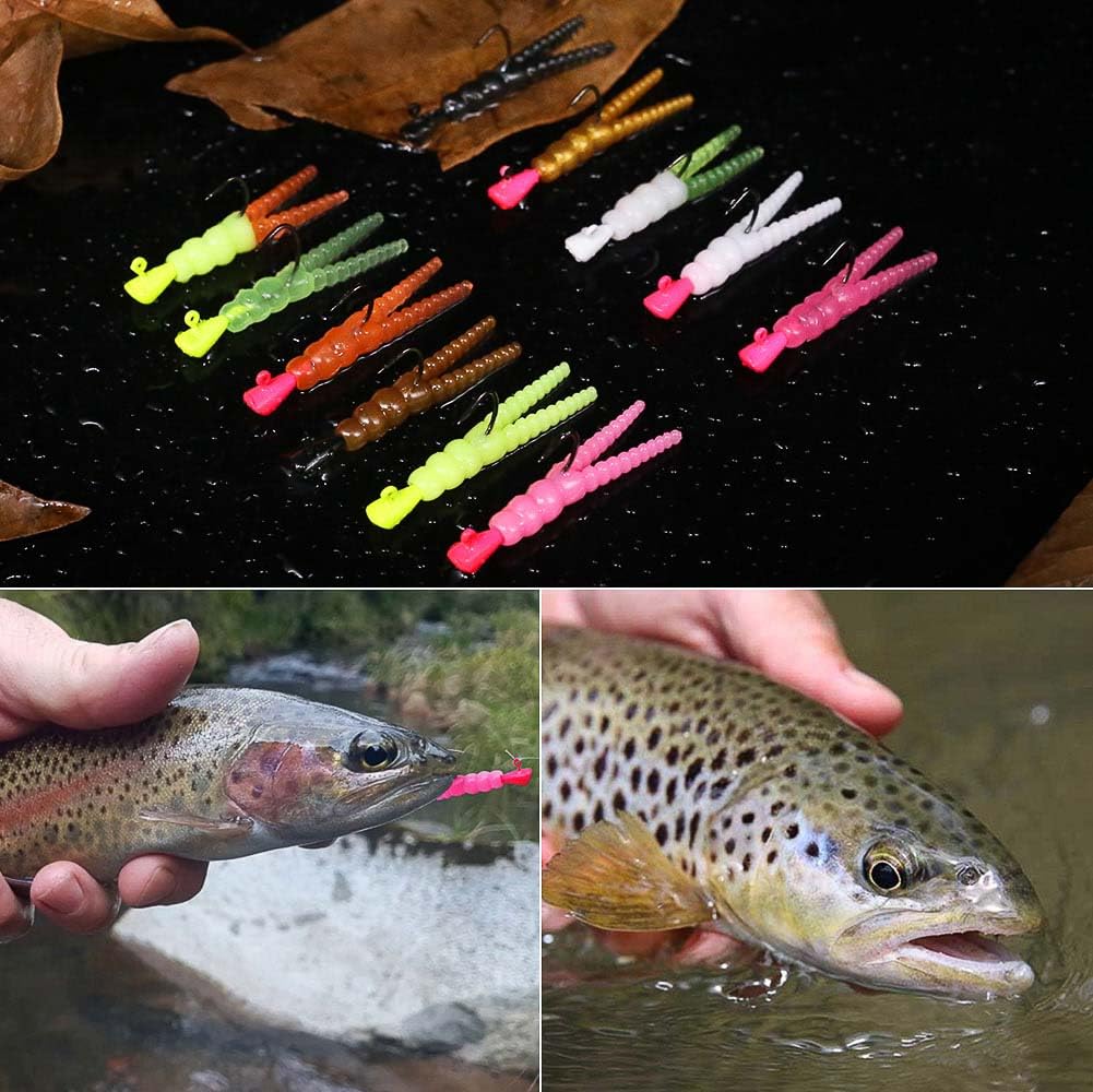 Creek and river fishing setup with trout lures